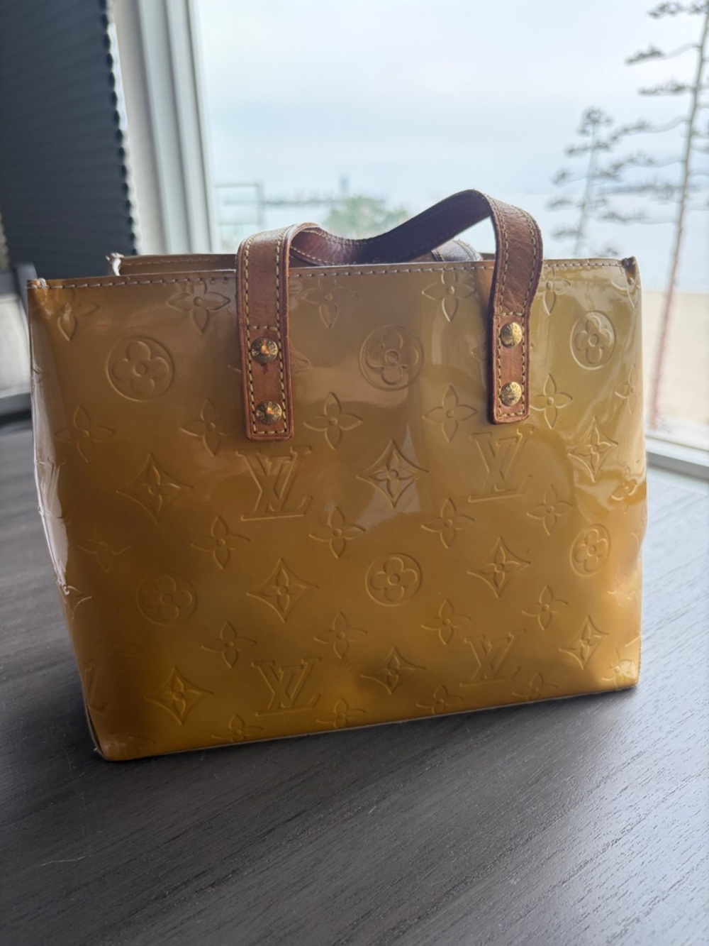 Louis Vuitton Monogram Vernis Small Tote - gold